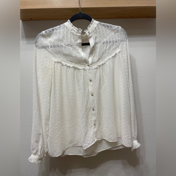 Zara trafaluc romantic white blouse size small - Picture 2 of 5